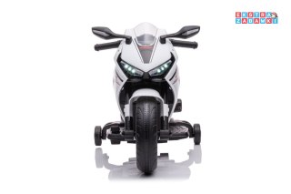 Biały Motor Honda CBR 1000RR na akumulator - 1x45W, 12V/3.5Ah, LED, melodie i klakson - [13556]