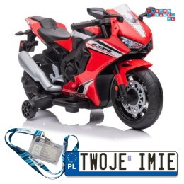 [13555] Motocykl Honda CBR 1000RR na akumulator 1x45W 12V/3.5Ah LED melodie i klakson - czerwony