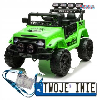 [JJ2122] Pojazd Off-road Climber na akumulator 4x4 (2x35W 2x20W) 12V/7Ah ekoskóra EVA LED pilot - zielony