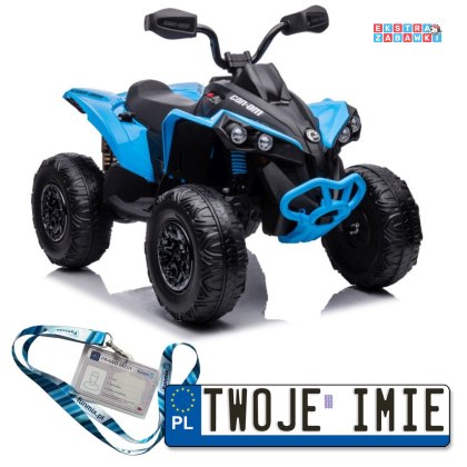 Niebieski Quad CAN-AM Renegate na akumulator - 4x45W, 12V/7Ah, Pilot, Radio, EVA, LED [13583]