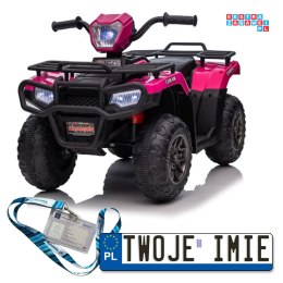 [13550] Quad JC915 na akumulator 2x45W 12V/4,5Ah MP3 LED - różowy