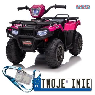 Różowy Quad JC915 na akumulator - 2x45W, 12V/4,5Ah, MP3, LED [13550]