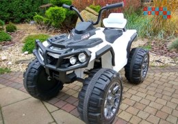 [599] Quad R/C na akumulator 2x45W 12V/7Ah dla dzieci ekoskóra EVA LED MP3 - biały