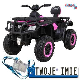 [S615] Quad XT-Speed na akumulator 4x80W 24V/7Ah EVA MP3 LED - różowy