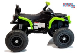 [4116] Quad BDM0906 na akumulator 2x45W 12V/7Ah pilot LED pompowane koła ekoskóra - czarno-zielony