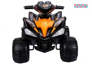 Pomarańczowy Quad na akumulator - 2x45W, 12V/7Ah, Duże koła, klakson, LED, MP3 [2034]