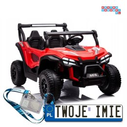 [13544] Autko terenowe S618 4x4 na akumulator 4x45W 24V/7Ah ekoskóra koła EVA Bluetooth LED - czerwony