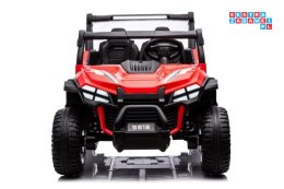 [13544] Autko terenowe S618 4x4 na akumulator 4x45W 24V/7Ah ekoskóra koła EVA Bluetooth LED - czerwony