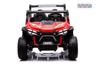 Czerwone Autko terenowe S618 buggy na akumulator 4x4 - czerwony, 4x45W, 24V/7Ah, ekoskóra, koła EVA, Bluetooth, LED [13544]