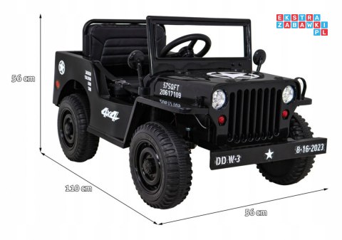 Pojazd Wojskowy Retro z napędem 4X4 na Pilota 2 Bagażniki Wolny Start MP3 LED