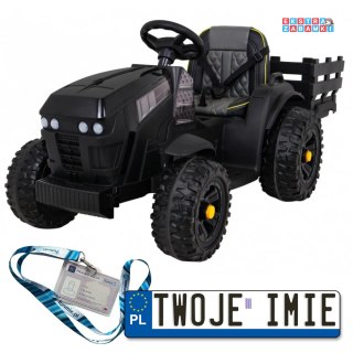 Traktor Titanium z przyczepą na akumulator - 2x45W, panel audio, EVA, LED, pasy, pilot [BDM0925]