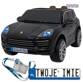 Czarny Porsche Cayenne S na akumulator - 2x35W, 12V/7Ah, pilot, wolny start, EVA, LED - [7192.EXL]