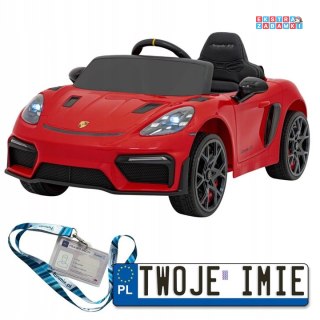 Czerwone Porsche Spyder RS 718 na akumulator - 2x45W, 12V/7Ah, LED, EVA, pilot - [DK-P718.EXL]