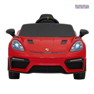Czerwone Porsche Spyder RS 718 na akumulator - 2x45W, 12V/7Ah, LED, EVA, pilot - [DK-P718.EXL]