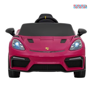 Różowe Porsche Spyder RS 718 na akumulator - 2x45W, 12V/7Ah, LED, EVA, pilot - [DK-P718.EXL]
