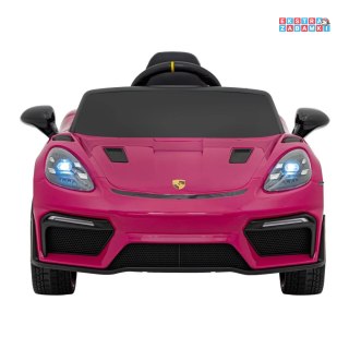 Różowe Porsche Spyder RS 718 na akumulator - 2x45W, 12V/7Ah, LED, EVA, pilot - [DK-P718]