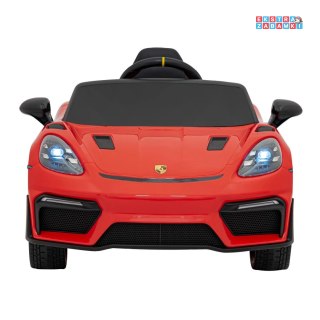 Czerwone Porsche Spyder RS 718 na akumulator - 2x45W, 12V/7Ah, LED, EVA, pilot - [DK-P718]
