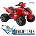 [2035] Quad na akumulator 2x45W 12V/7Ah Duże koła klakson LED MP3 - czerwony