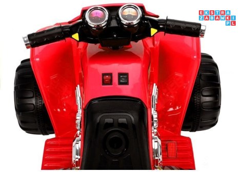 [2035] Quad na akumulator 2x45W 12V/7Ah Duże koła klakson LED MP3 - czerwony