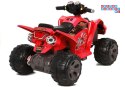 [2035] Quad na akumulator 2x45W 12V/7Ah Duże koła klakson LED MP3 - czerwony