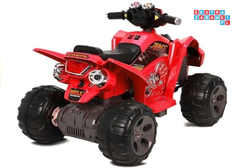 [2035] Quad na akumulator 2x45W 12V/7Ah Duże koła klakson LED MP3 - czerwony