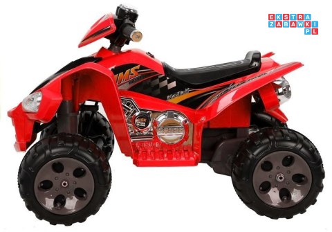 [2035] Quad na akumulator 2x45W 12V/7Ah Duże koła klakson LED MP3 - czerwony