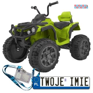 Zielony Quad ATV na akumulator - 2x45W, 12V/7Ah, Wolny start, EVA, Radio, MP3 [BDM0906]