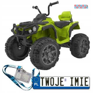 Zielony Quad ATV na akumulator - 2x45W, 12V/7Ah, EVA, Radio, MP3, Wolny Start [BDM0906.2.4GHZ]