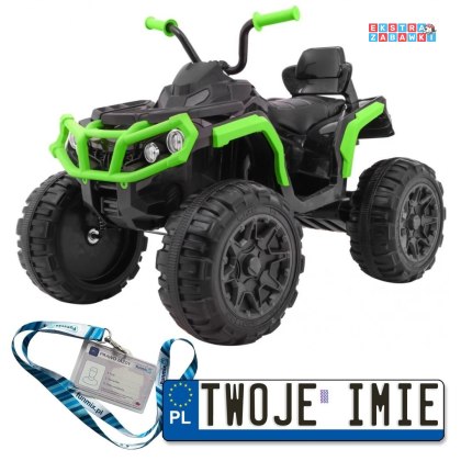 Czarny Quad ATV na akumulator - 2x45W, 12V/7Ah, Wolny start, EVA, Radio MP3 [BDM0906]