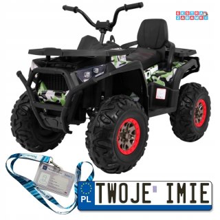 Czarny Quad ATV Desert na akumulator - 4x45W, 12V/10Ah, pilot, LED, EVA, ekoskóra [XMX-607]