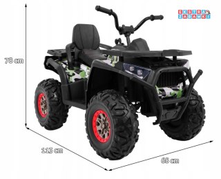 Czarny Quad ATV Desert na akumulator - 4x45W, 12V/10Ah, pilot, LED, EVA, ekoskóra [XMX-607]