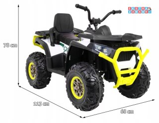 Biały Quad ATV Desert na akumulator - 4x45W, 12V/10Ah, pilot, LED, EVA, ekoskóra [XMX-607]