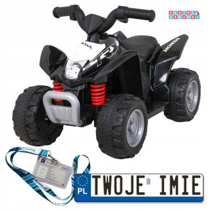 Czarny Quad Honda 250X TRX na akumulator - klakson, LED, ekoskóra [H3]