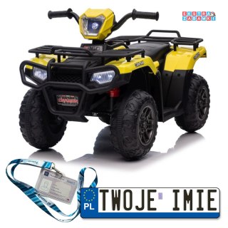 Żółty Quad JC915 na akumulator - 2x45W, 12V/4,5Ah, MP3, LED [13553]