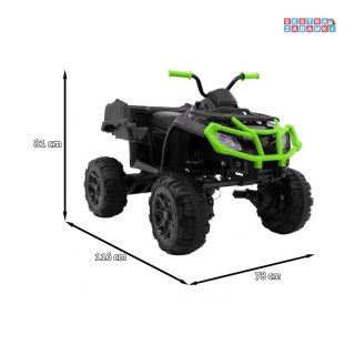 Czarny Quad XL ATV na akumulator - 4x45W, 12V/10Ah, PILOT, wolny start, ekoskóra, EVA, audio, LED [BDM0909.2.4GHZ]