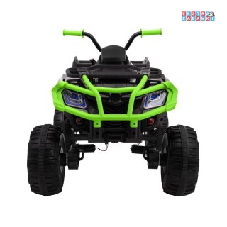 Quad XL ATV na akumulator - zielony, 4x45W 12V/10Ah, PILOT, wolny start, ekoskóra, EVA, audio, LED [BDM0909.2.4GHZ]