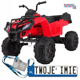 [BDM0909.2.4GHZ] Quad XL ATV na akumulator 4x45W 12V/10Ah PILOT wolny start ekoskóra EVA audio LED - czerwony