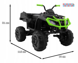 Czarny Quad XL ATV na akumulator - Napęd 4x4, Bagażnik, Wolny Start, EVA, Audio LED