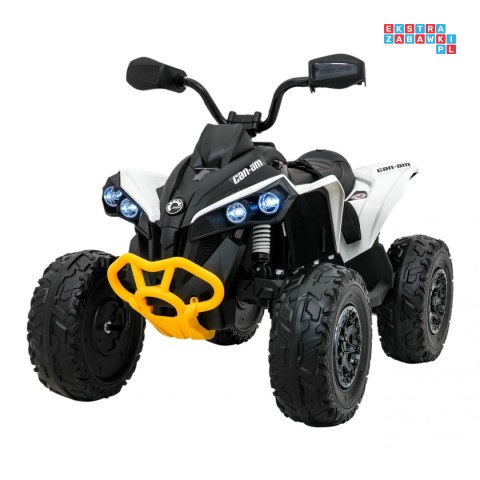 [DK-CA002] Quad Maverick ATV na akumulator 2x200W 24V/5Ah EVA ekoskóra LED pokrowiec - biały