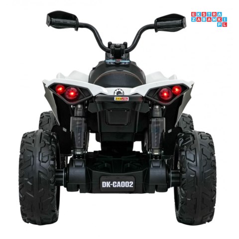 [DK-CA002] Quad Maverick ATV na akumulator 2x200W 24V/5Ah EVA ekoskóra LED pokrowiec - biały