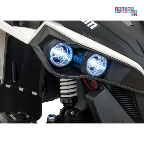 [DK-CA002] Quad Maverick ATV na akumulator 2x200W 24V/5Ah EVA ekoskóra LED pokrowiec - biały