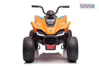 Pomarańczowy Quad Mclaren Racing MCL 35 na akumulator - 4x35W, 12V/10Ah, ekoskóra, EVA, MP3 [JL212]