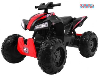 Czerwony Quad Sport Run na akumulator - 4x4, LED, Radio, MP3