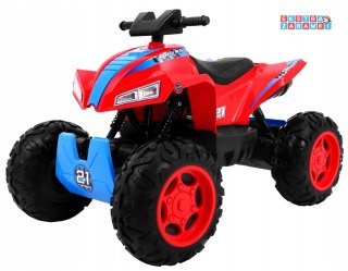 Czerwony Quad Sport Run na akumulator - 4x4, LED, Radio, MP3