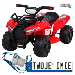 [JS320] Quad Storm na akumulator 1x25W 6V/4.5Ah Radio MP3 USB LED - czerwony