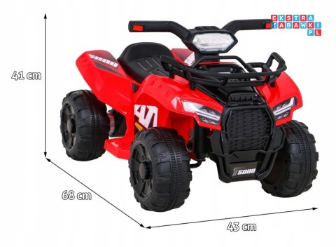 [JS320] Quad Storm na akumulator 1x25W 6V/4.5Ah Radio MP3 USB LED - czerwony