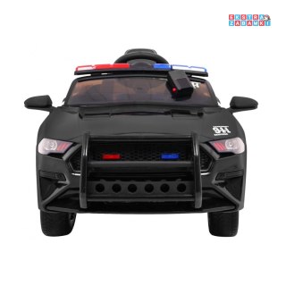Czarny Radiowóz GTsport Police na akumulator - 12V/4,5Ah, ekoskóra, klakson, EVA, MP3 - [BBH-0007]