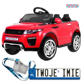 Czerwone Rapid Racer na akumulator - 2x30W, 12V/4.5Ah, Pilot, Wolny Start, EVA, MP3, LED - [HL1618]