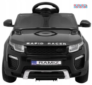 Czarne Rapid Racer na akumulator - 2x30W, 12V/4.5Ah, Pilot, Wolny Start, EVA, MP3, LED - [HL1618]