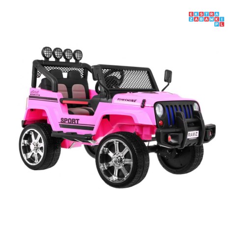 [S2388] Auto terenowe Raptor Drifter na akumulator 4x45W 12V/10Ah pilot led mp3 - różowy